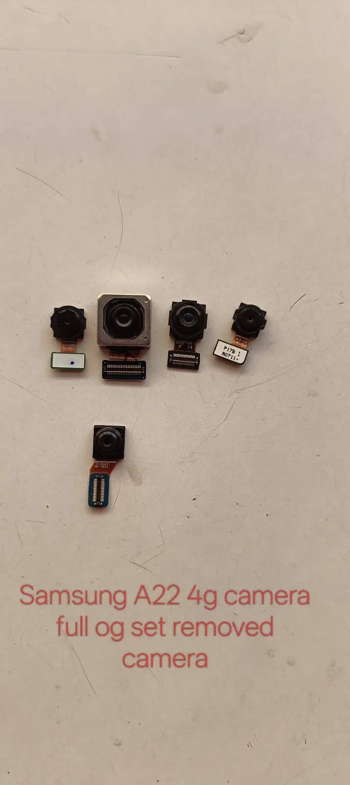 Samsung A22 4g Mobile Camera Full Set Front Rear Wide Tele spare part (used)